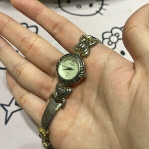 Geneva Women's Silver and Gold Watch sterling silver